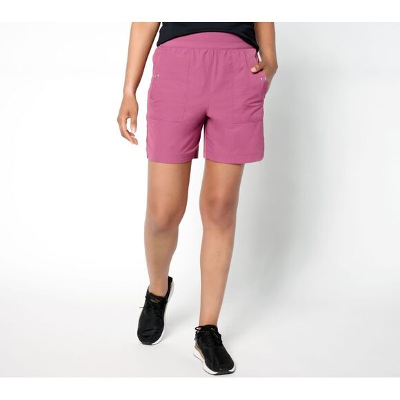 zuda Pants - zuda Women's Pants Sz M Textured Woven Short Purple A646195